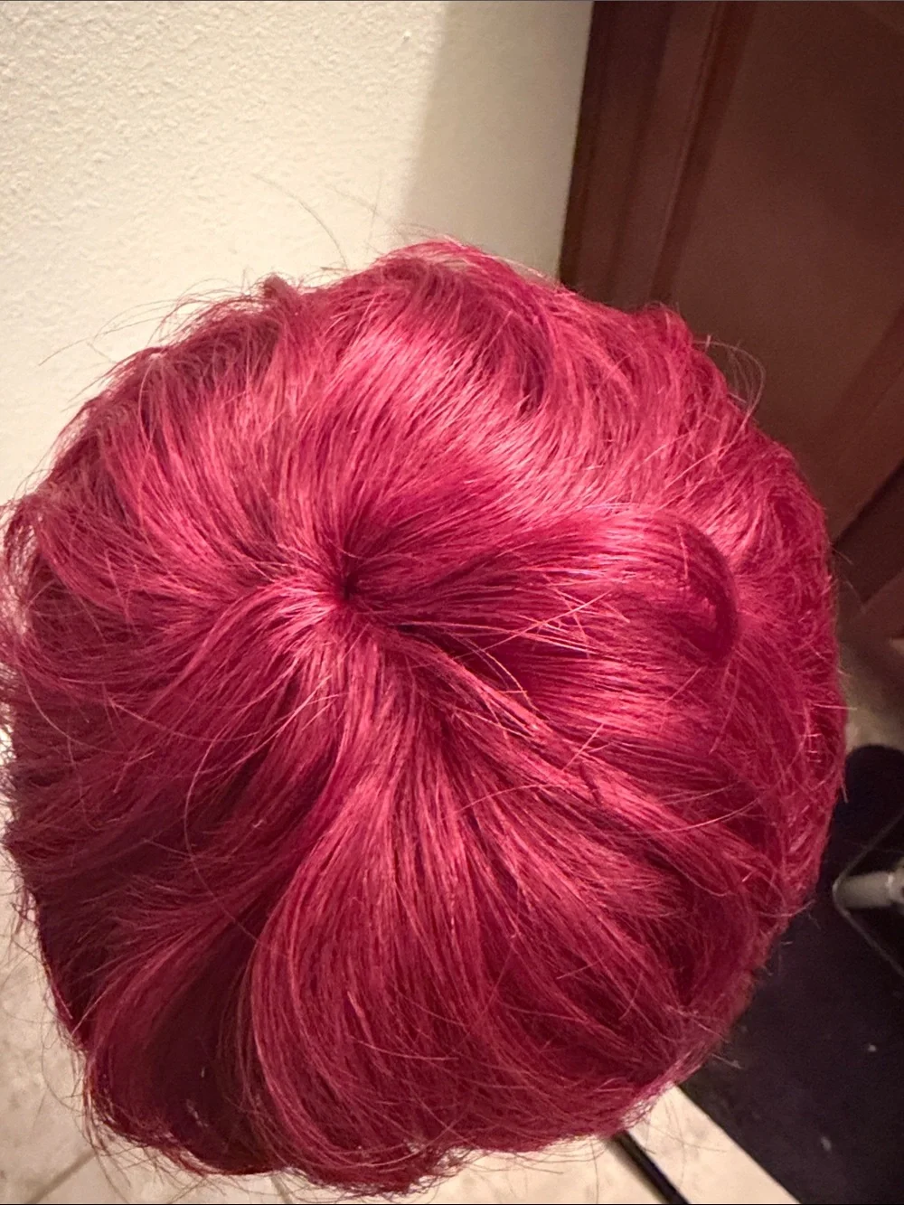 Vibrant Magenta Short Women’s Wig - Stylish Layered Cut human hair pixie